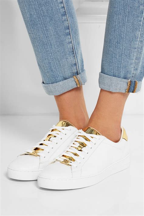 michael kors white patent leather sneakers|michael kors white designer sneakers.